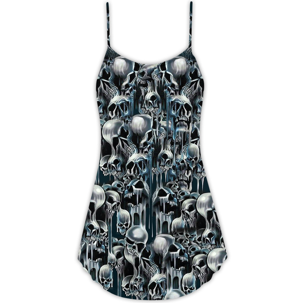 Skull It's Hot in Here - V-neck Sleeveless Cami Dress - Owls Matrix LTD