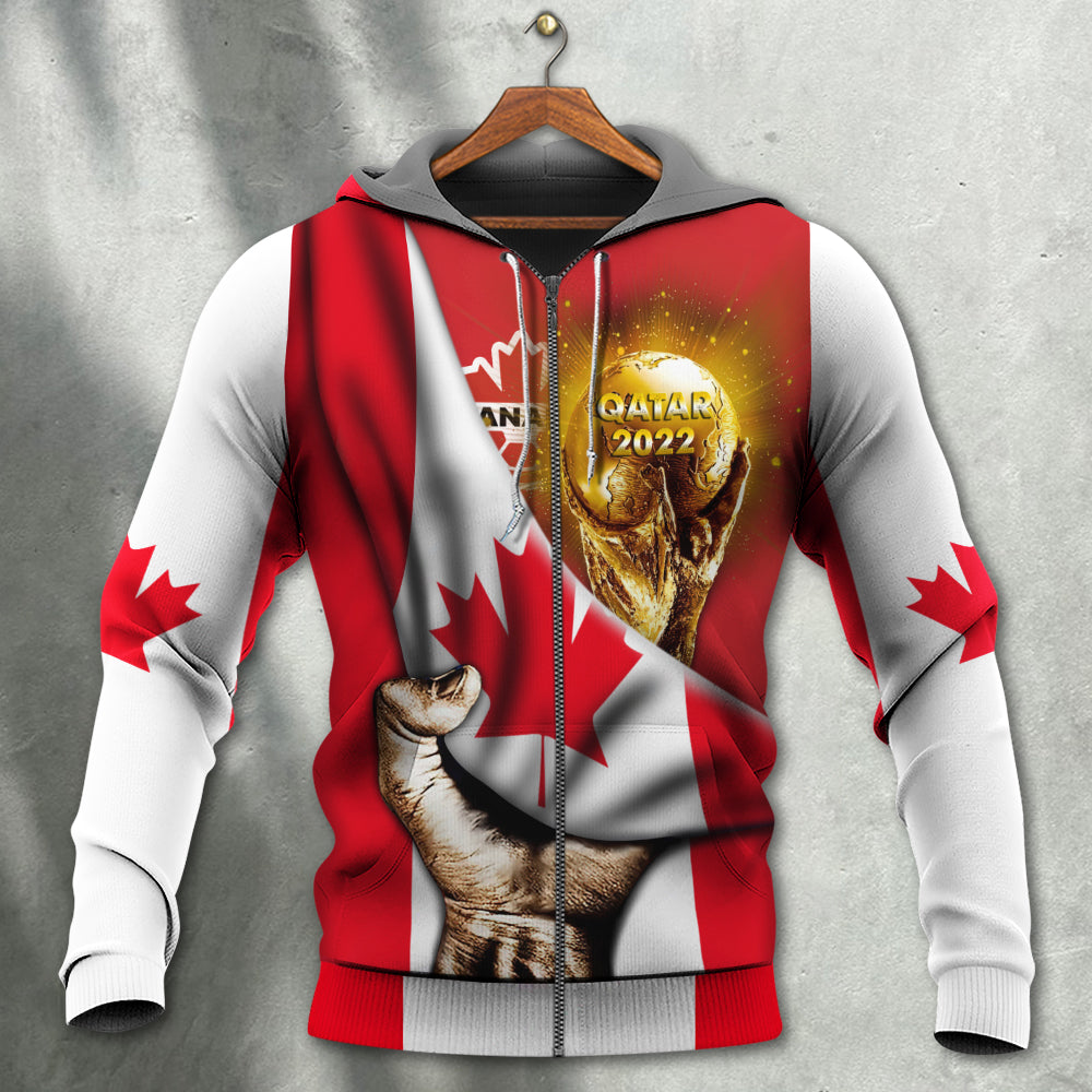 World Cup Qatar 2022 Canada Will Be The Champion Flag Vintage - Hoodie - Owls Matrix LTD