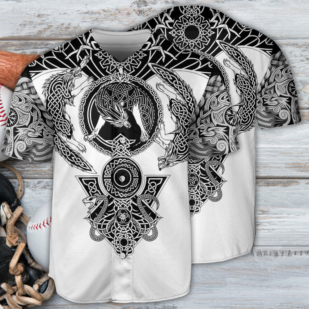 Viking Warrior Blood Black And White - Baseball Jersey - Owls Matrix LTD