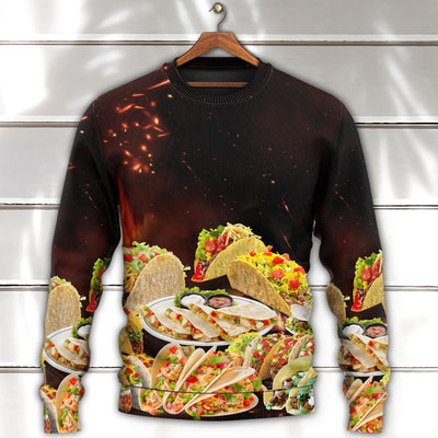 Food Tacos Fast Food Delicious - Sweater - Ugly Christmas Sweaters - Owls Matrix LTD