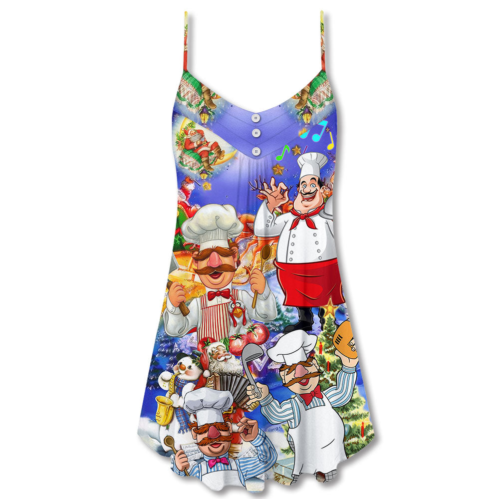 Food Once You Put My Meat In Your Mouth You're Going To Want To Swallow Chef - V-neck Sleeveless Cami Dress - Owls Matrix LTD