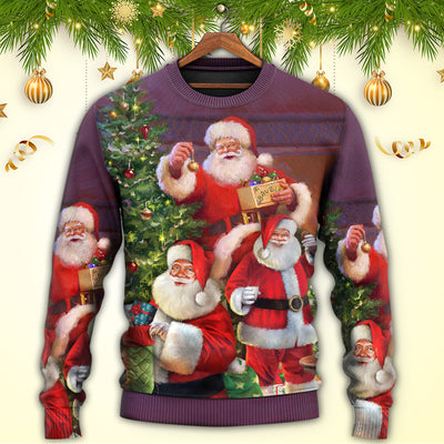 Christmas Funny Santa Claus Gift For Xmas So Happy - Sweater - Ugly Christmas Sweaters - Owls Matrix LTD