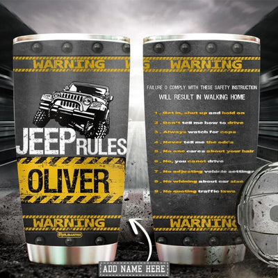 Jeep Rules Personalized - Tumbler - Owls Matrix LTD