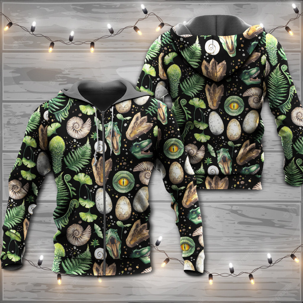 Dinosaur Amazing Pieces Black Style - Hoodie - Owls Matrix LTD