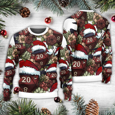 Christmas D20 Witch Dice D20 Xmas Vibe - Sweater - Ugly Christmas Sweaters - Owls Matrix LTD