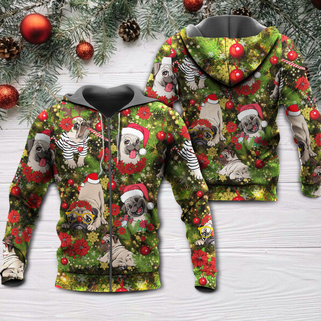 Christmas Have Yourself A Merry Little Pugmas - Hoodie - Owls Matrix LTD