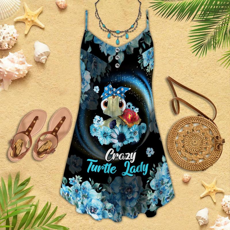 Turtle Crazy Turtle Laday - Summer Dress - Owls Matrix LTD