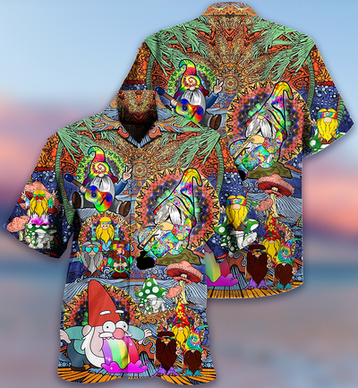 Hippie Gnome Peace Life Color - Hawaiian Shirt - Owls Matrix LTD