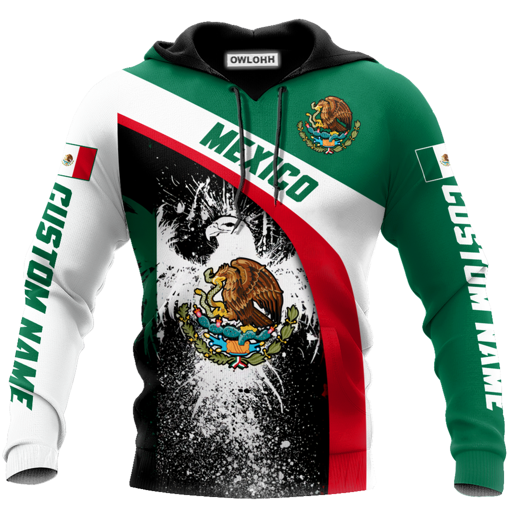 Unisex Hoodie / S Mexico Symbol I Love Mexico Personalized - Hoodie - Owls Matrix LTD