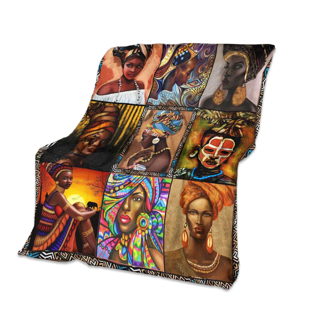 50" x 60" African Culture African American So Beautiful - Flannel Blanket - Owls Matrix LTD