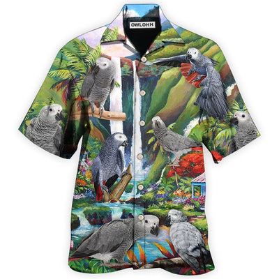 Hawaiian Shirt / Adults / S Parrot African Grey Style - Hawaiian Shirt - Owls Matrix LTD