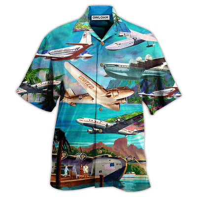 Hawaiian Shirt / Adults / S Airplane Fly To Hawaii Aircraft Love Life - Hawaiian Shirt - Owls Matrix LTD