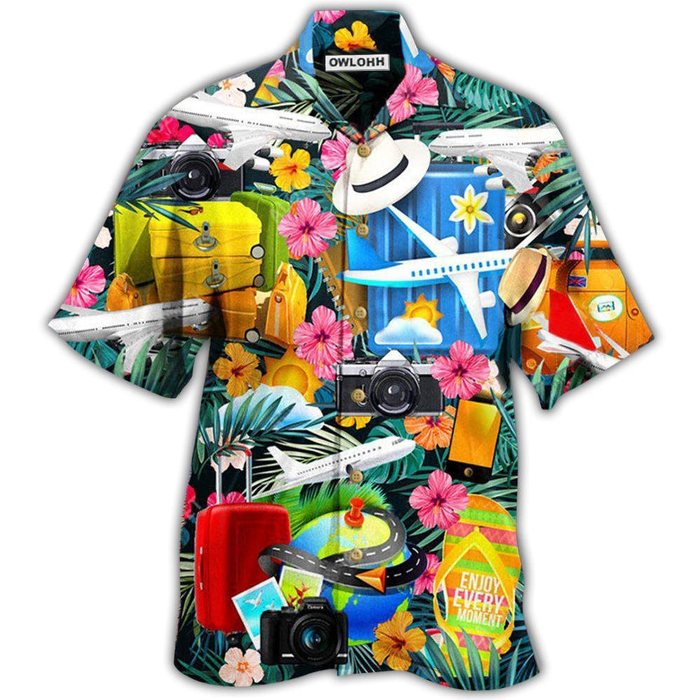Hawaiian Shirt / Adults / S Airplane Take Your Flights Go Anywhere With Lovely Flower - Hawaiian Shirt - Owls Matrix LTD