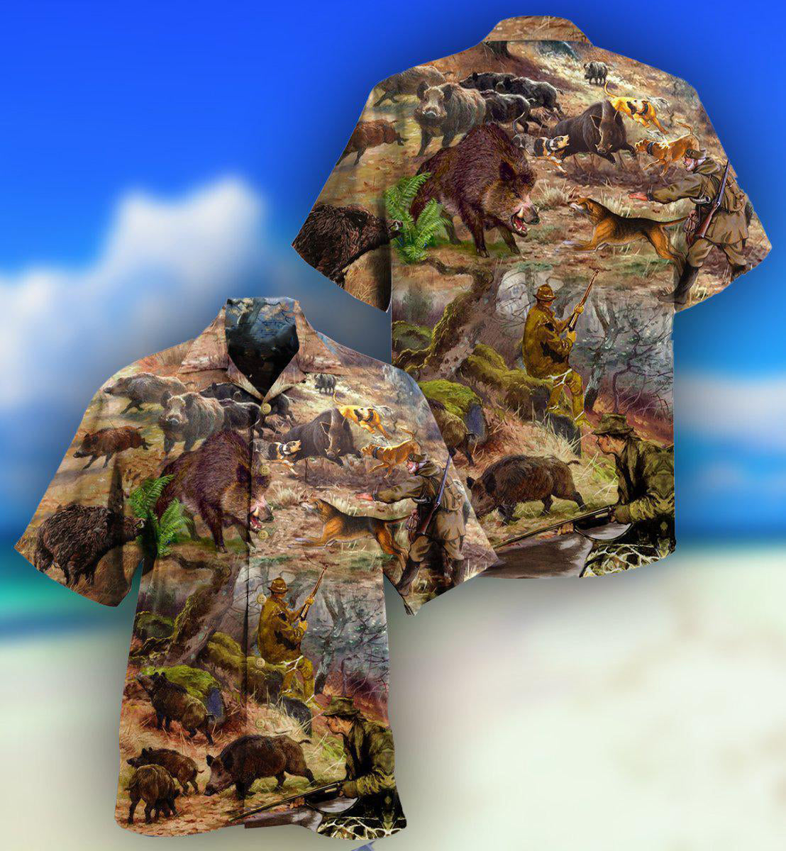Hunting All Care About Is Hunting And Maybe 3 People - Hawaiian Shirt - Owls Matrix LTD
