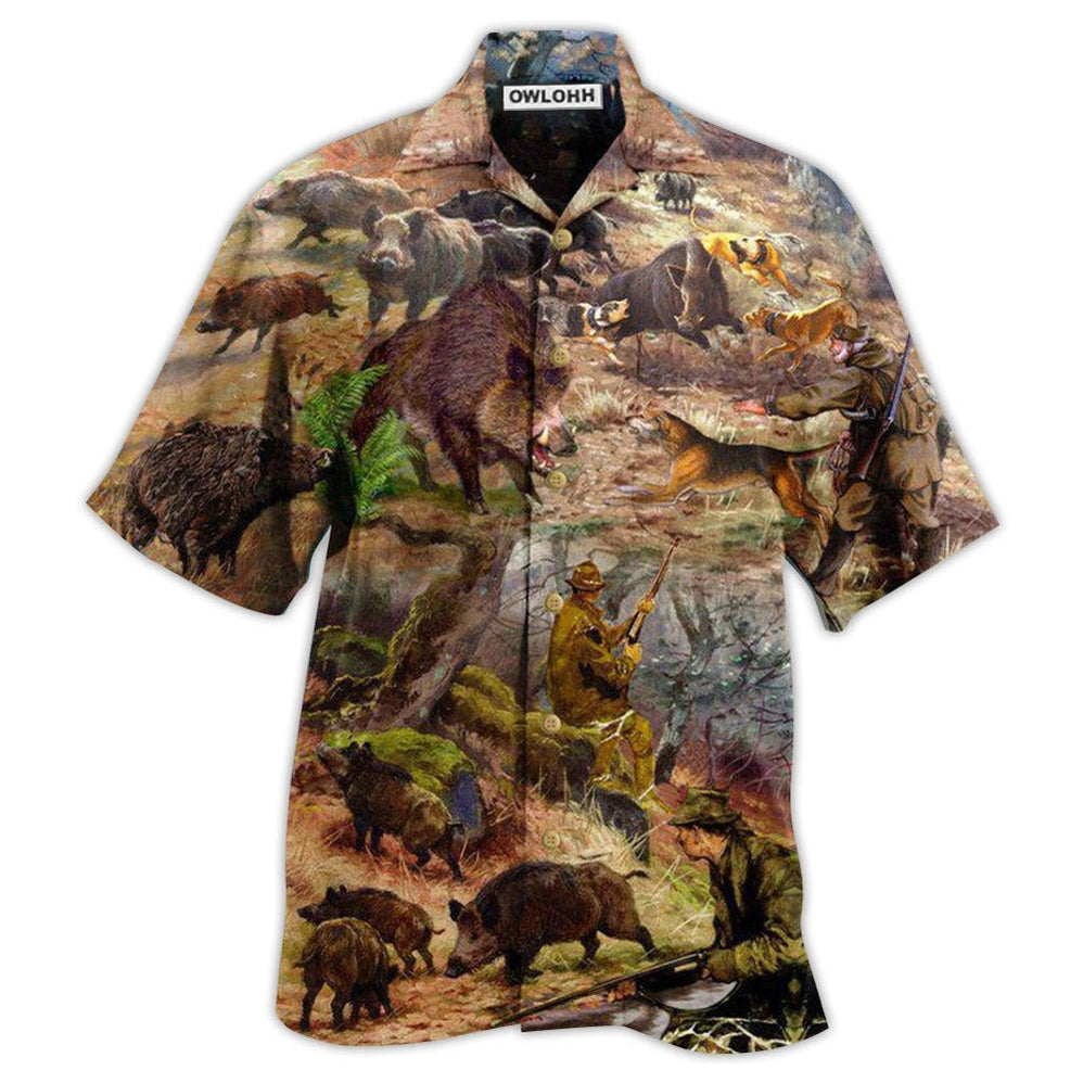 Hawaiian Shirt / Adults / S Hunting All Care About Is Hunting And Maybe 3 People - Hawaiian Shirt - Owls Matrix LTD