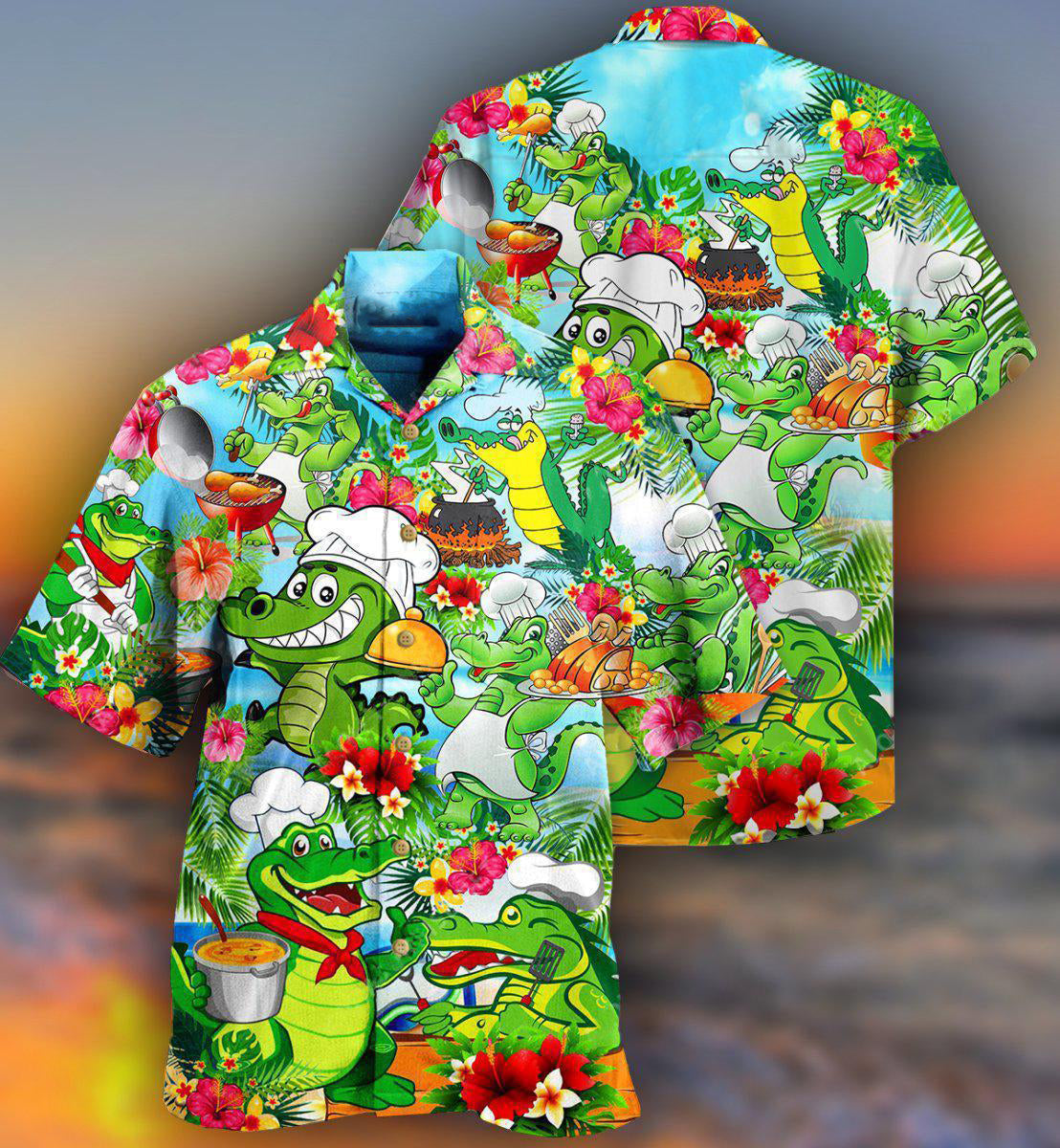 Chef Animals Alligator - Hawaiian Shirt - Owls Matrix LTD