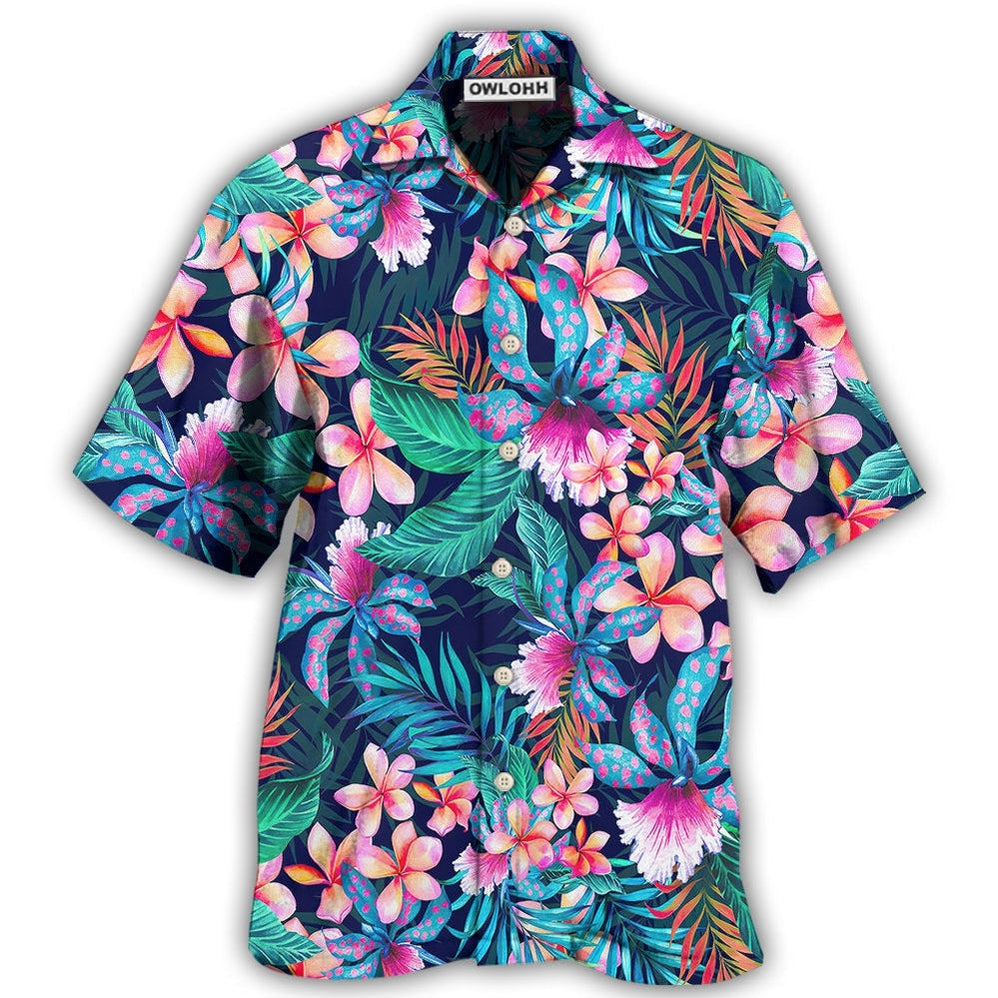Hawaiian Shirt / Adults / S Flower Tropical Floral Aloha Summer Time - Hawaiian Shirt - Owls Matrix LTD