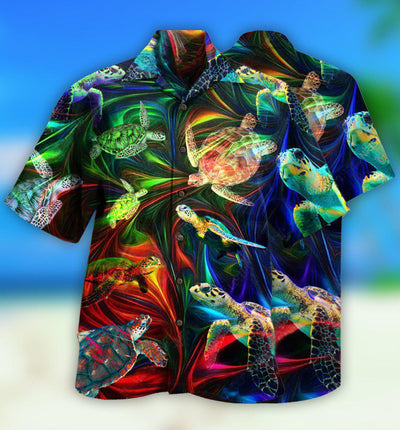 Turtle Amazing Neon Flash - Hawaiian Shirt - Owls Matrix LTD