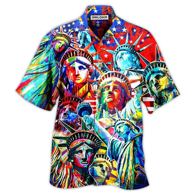 Hawaiian Shirt / Adults / S America Colorful Statue Of Liberty - Hawaiian Shirt - Owls Matrix LTD