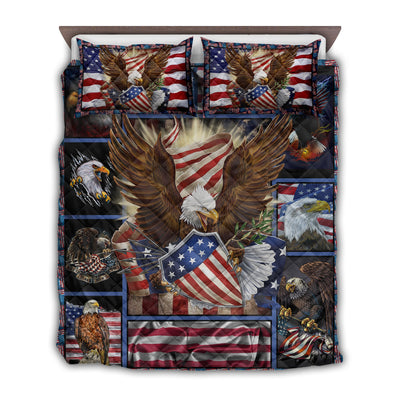 TWIN ( 50 x 60 INCH ) America Eagle Amazing Pride - Quilt Set - Owls Matrix LTD