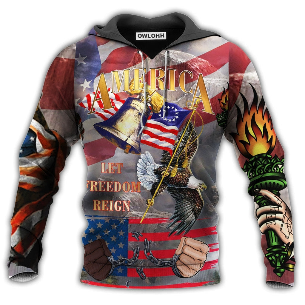 Unisex Hoodie / S America Freedom Reign Flag - Hoodie - Owls Matrix LTD