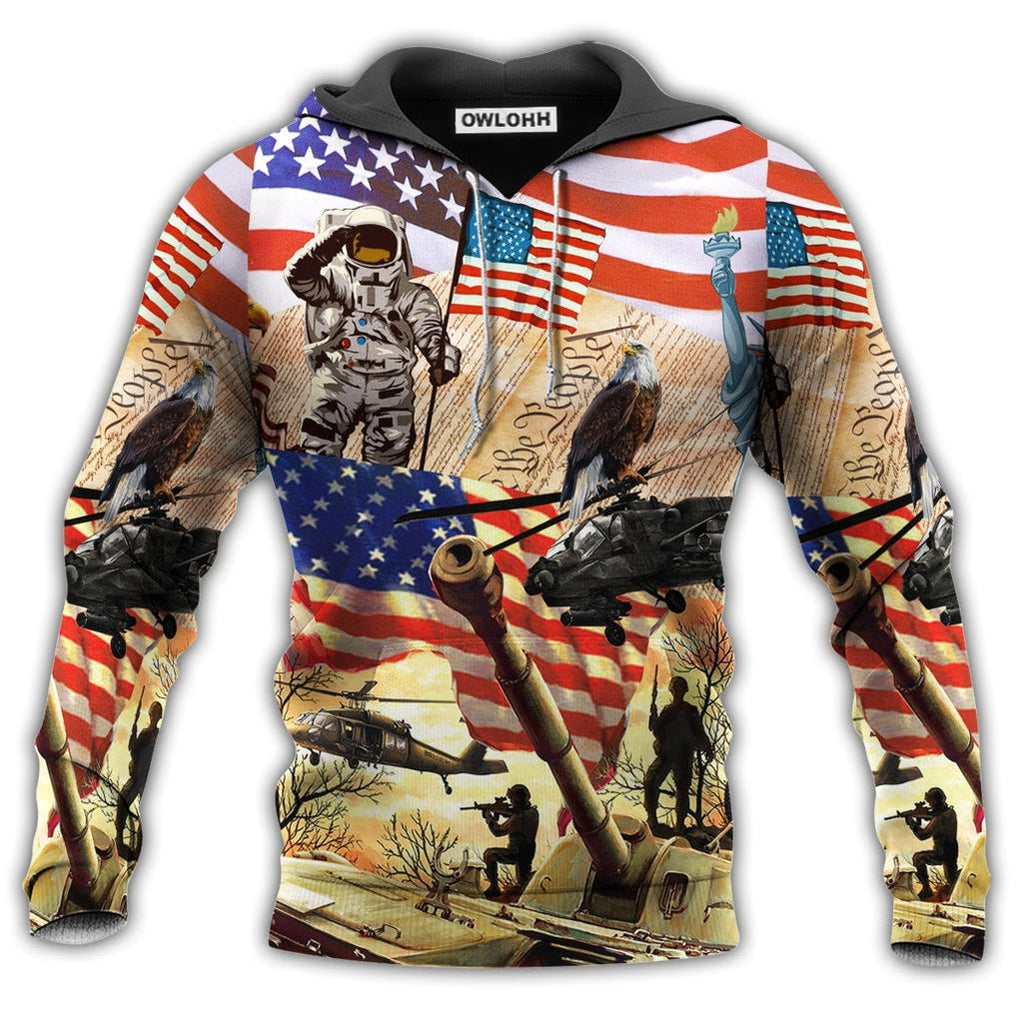 Unisex Hoodie / S America Independence Day Freedom America Flag - Hoodie - Owls Matrix LTD