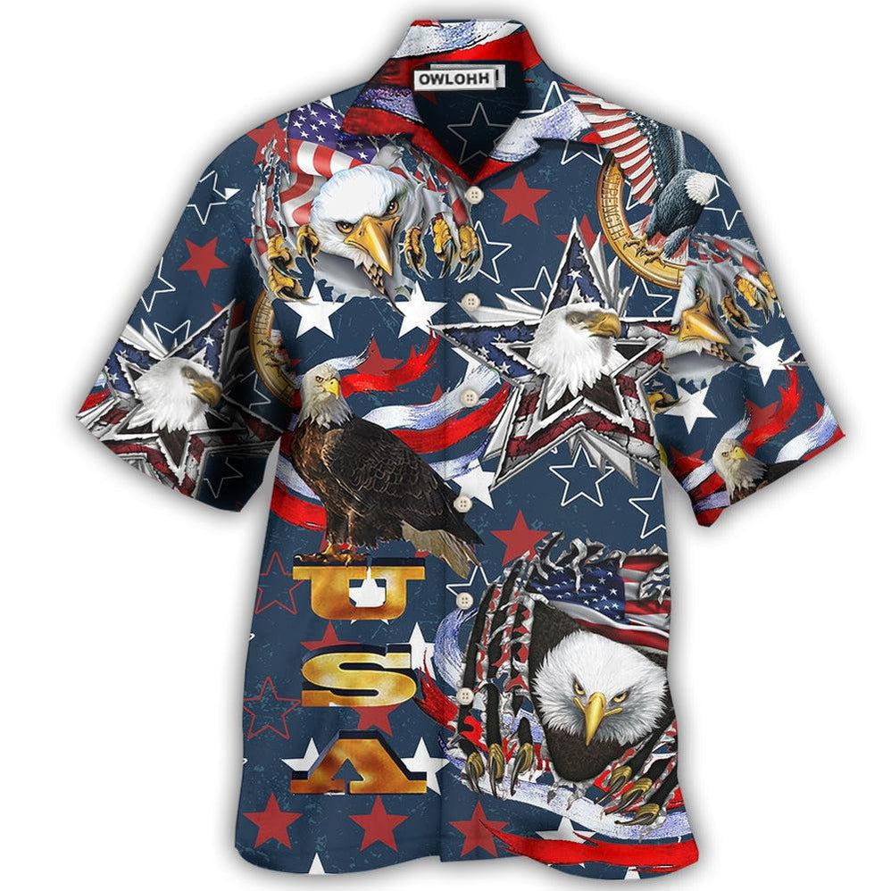Hawaiian Shirt / Adults / S America Love Eagle Freedom Happy - Hawaiian Shirt - Owls Matrix LTD