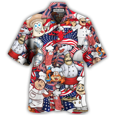 Hawaiian Shirt / Adults / S Chef Independence Day American Having Fun - Hawaiian Shirt - Owls Matrix LTD