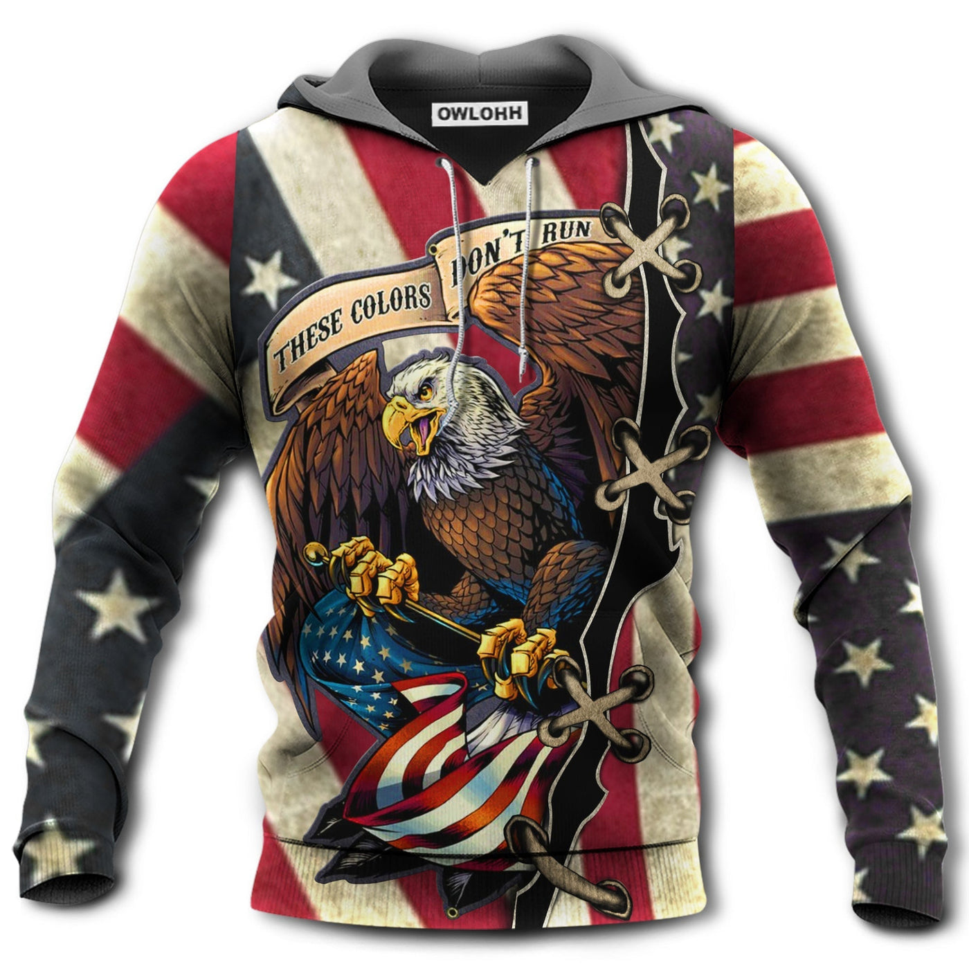 Unisex Hoodie / S American Eagle Fly Flag - Hoodie - Owls Matrix LTD