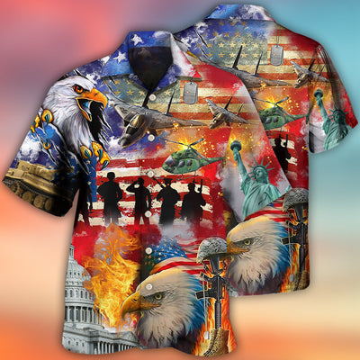 Veteran Independence Day American - Hawaiian Shirt - Owls Matrix LTD
