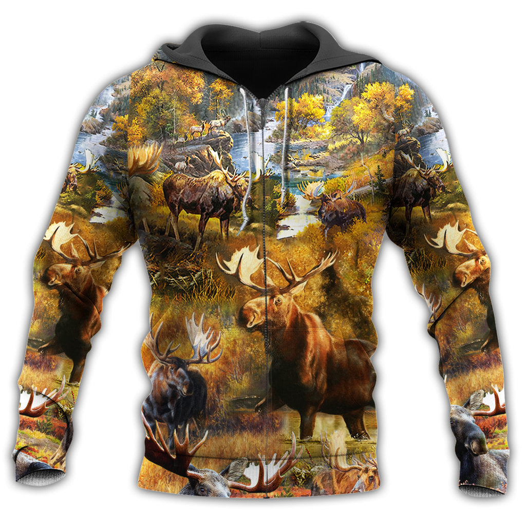 Moose Animals Advice From A Moose Spend Time In The Woods - Hoodie - Owls Matrix LTD