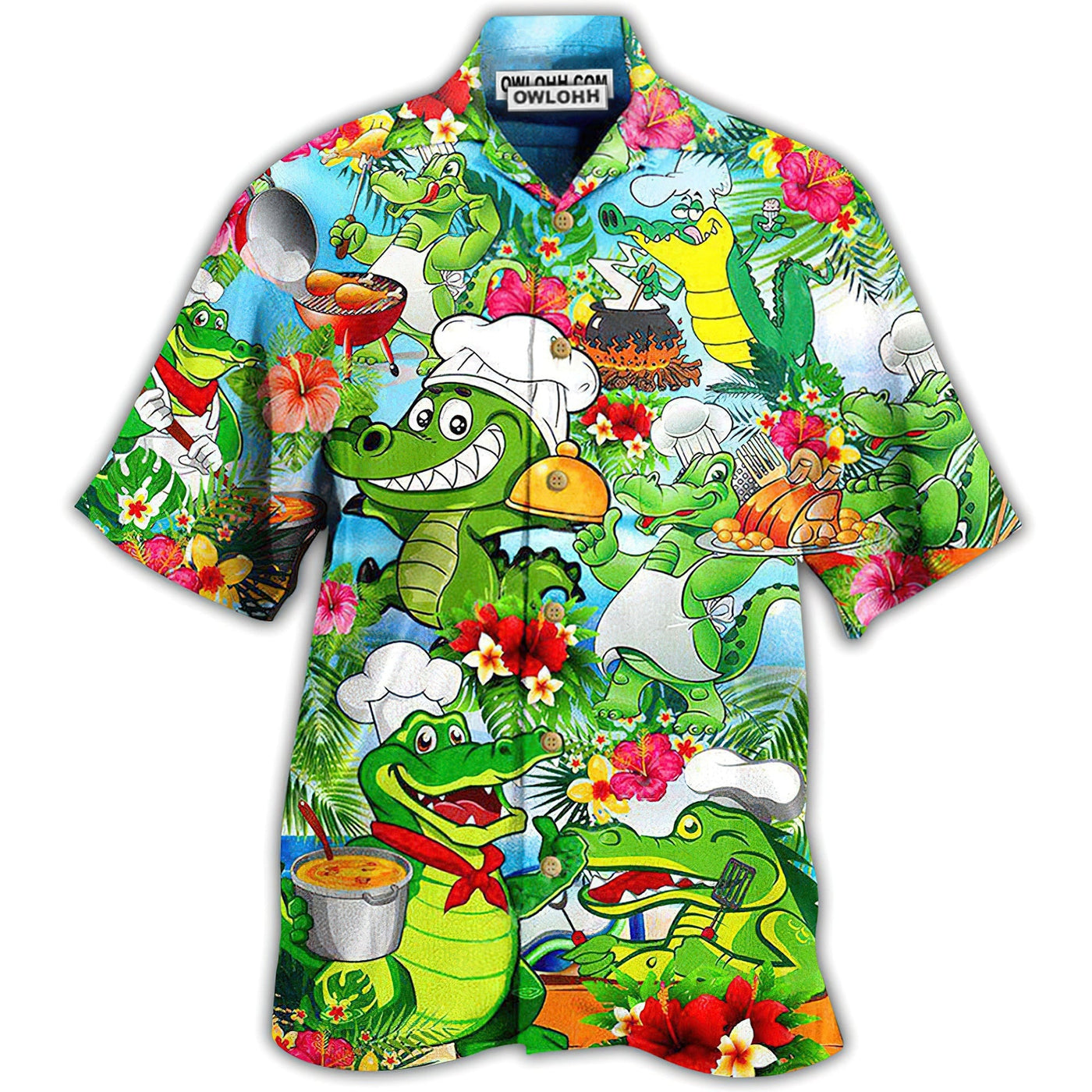 Hawaiian Shirt / Adults / S Chef Animals Alligator - Hawaiian Shirt - Owls Matrix LTD