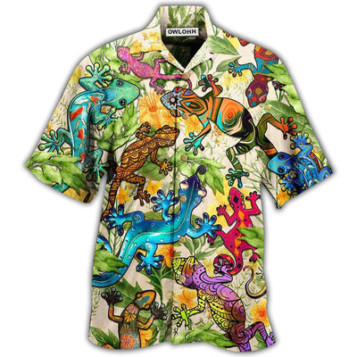Hawaiian Shirt / Adults / S Lizard Animals Back Off Or The Lizard Gets Its - Hawaiian Shirt - Owls Matrix LTD