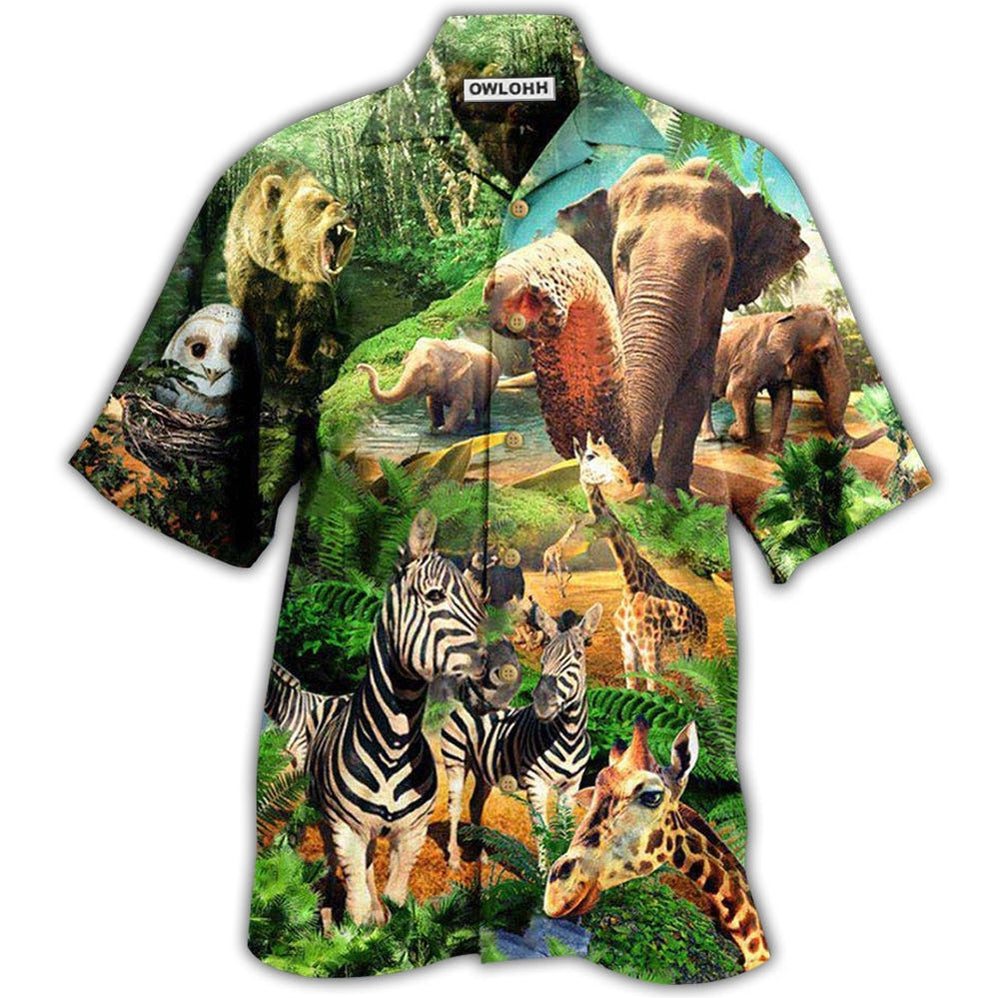 Hawaiian Shirt / Adults / S Animals Love And Conserve Our Wildlife and Diversity - Hawaiian Shirt - Owls Matrix LTD