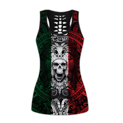 S Aztec Warrior Mexican Blue Red And White - Tank Top Hollow - Owls Matrix LTD