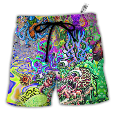 Beach Short / Adults / S Hippie Octopus Love Music - Beach Short - Owls Matrix LTD
