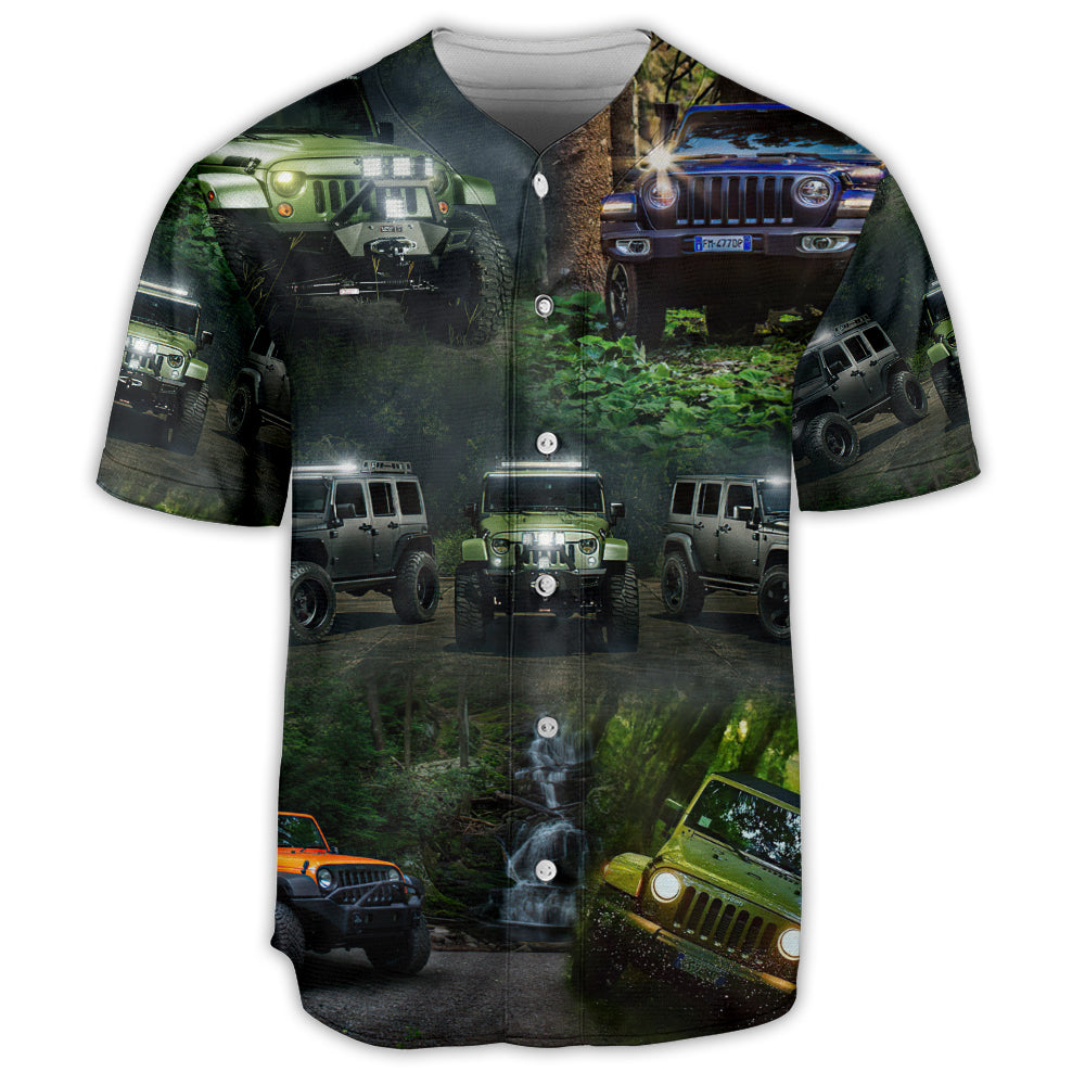 Jeep Dark Jungle Jeep - Baseball Jersey - Owls Matrix LTD