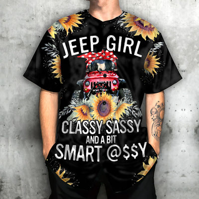 Jeep Girl Classy Sassy - Baseball Jersey - Owls Matrix LTD