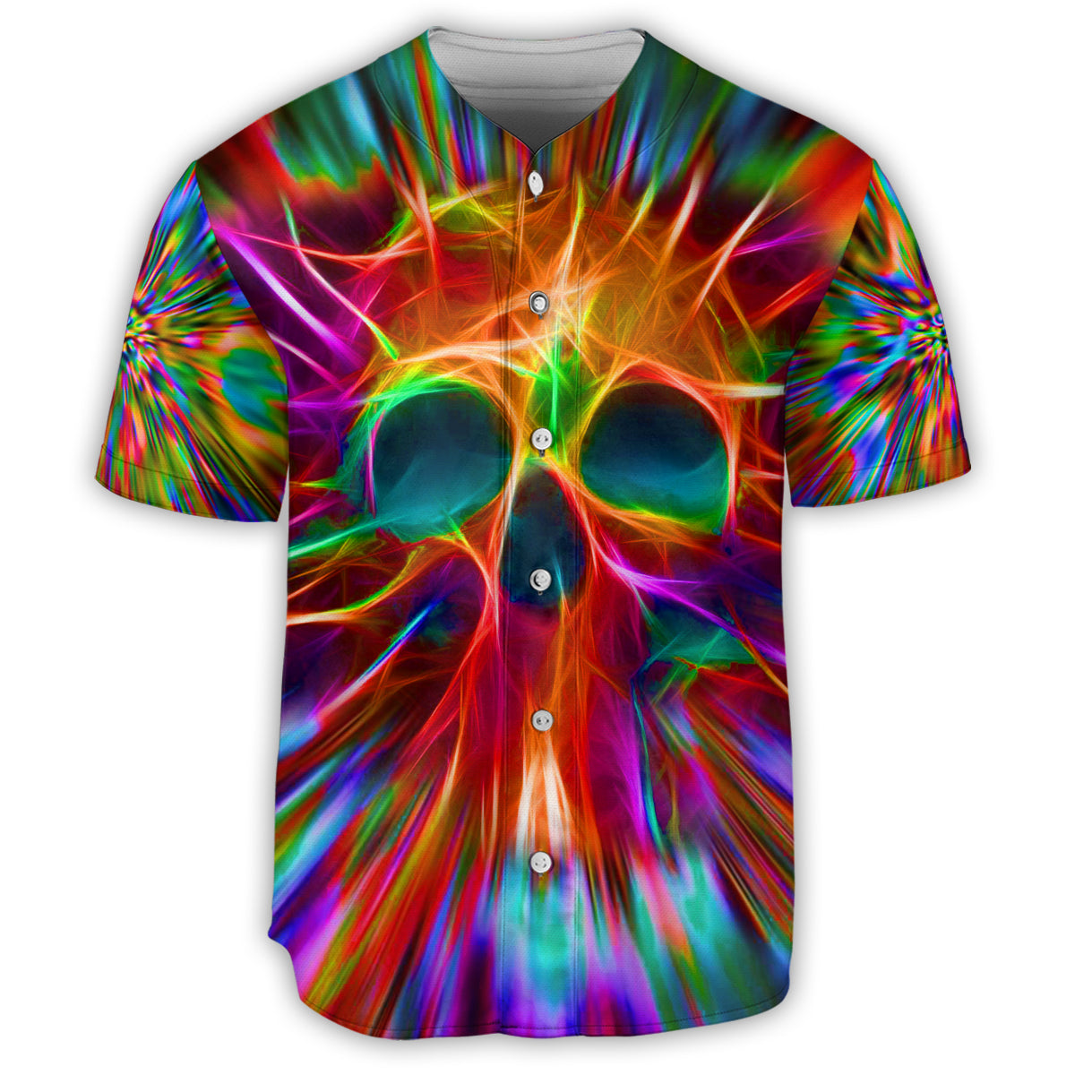 S Skull Rainbow Color Love Style - Baseball Jersey - Owls Matrix LTD