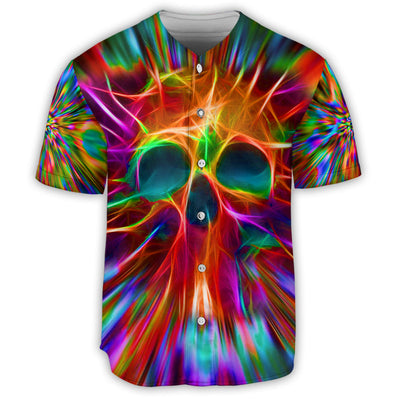 S Skull Rainbow Color Love Style - Baseball Jersey - Owls Matrix LTD