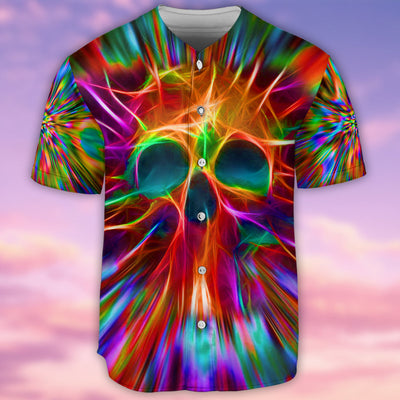 Skull Rainbow Color Love Style - Baseball Jersey - Owls Matrix LTD