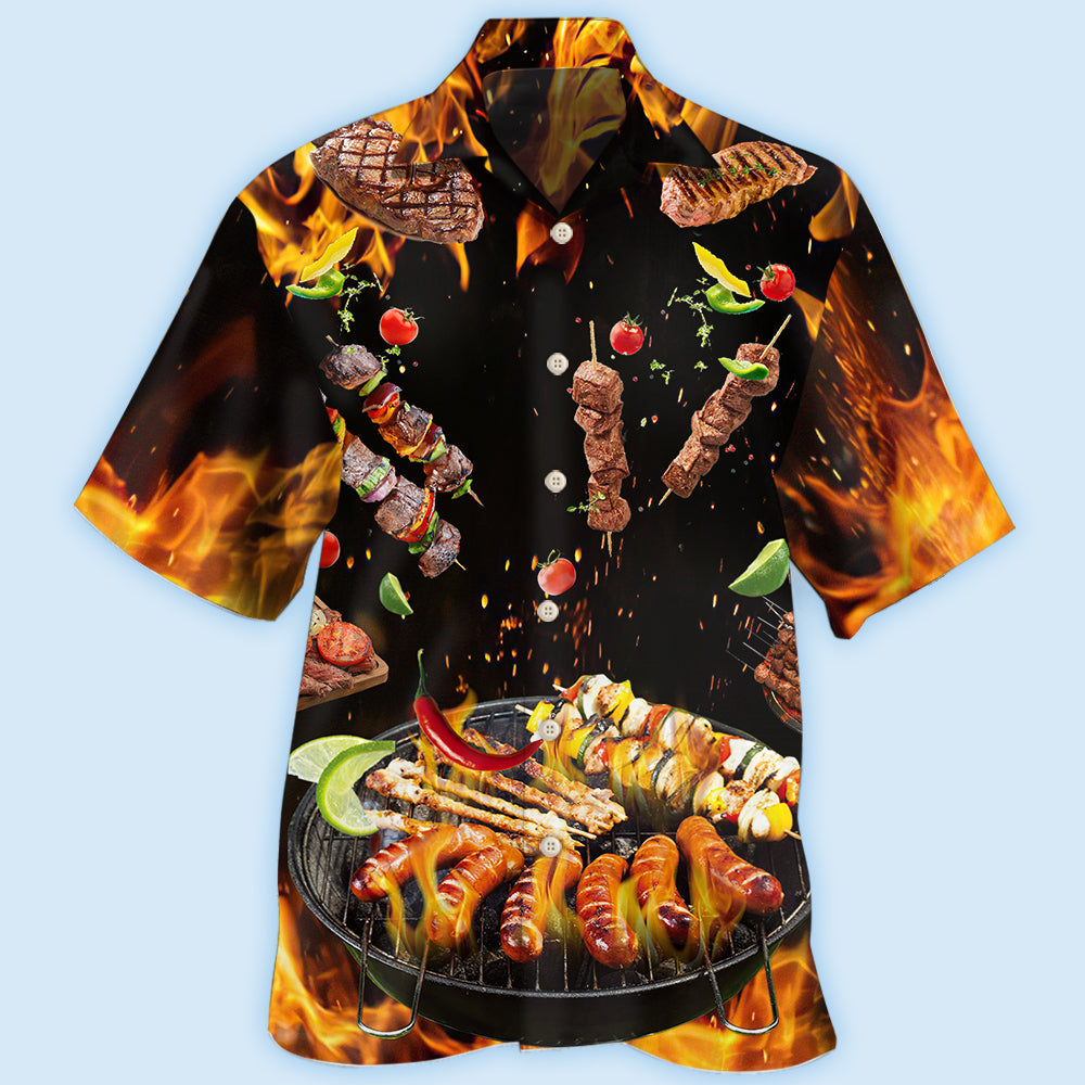 BBQ Hot Fire - Hawaiian Shirt - Owls Matrix LTD