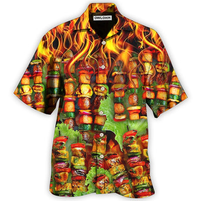 Hawaiian Shirt / Adults / S BBQ Fire So So Hot Fire - Hawaiian Shirt - Owls Matrix LTD