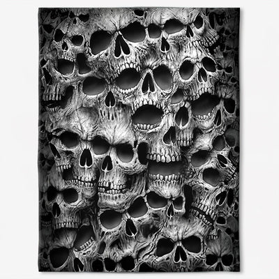 50" x 60" Skull No Fear No Pain - Flannel Blanket - Owls Matrix LTD