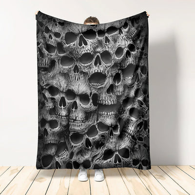 Skull No Fear No Pain - Flannel Blanket - Owls Matrix LTD
