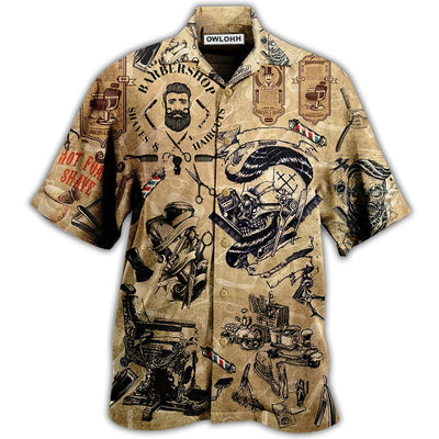 Hawaiian Shirt / Adults / S Barber Shop Vintage Style - Hawaiian Shirt - Owls Matrix LTD