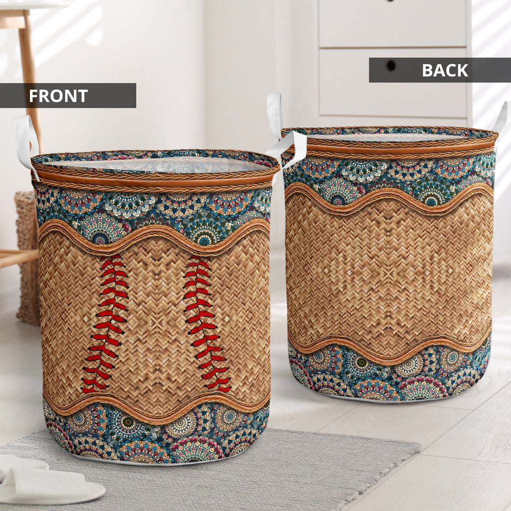 Baseball rattan mandala - Laundry basket - Owls Matrix LTD