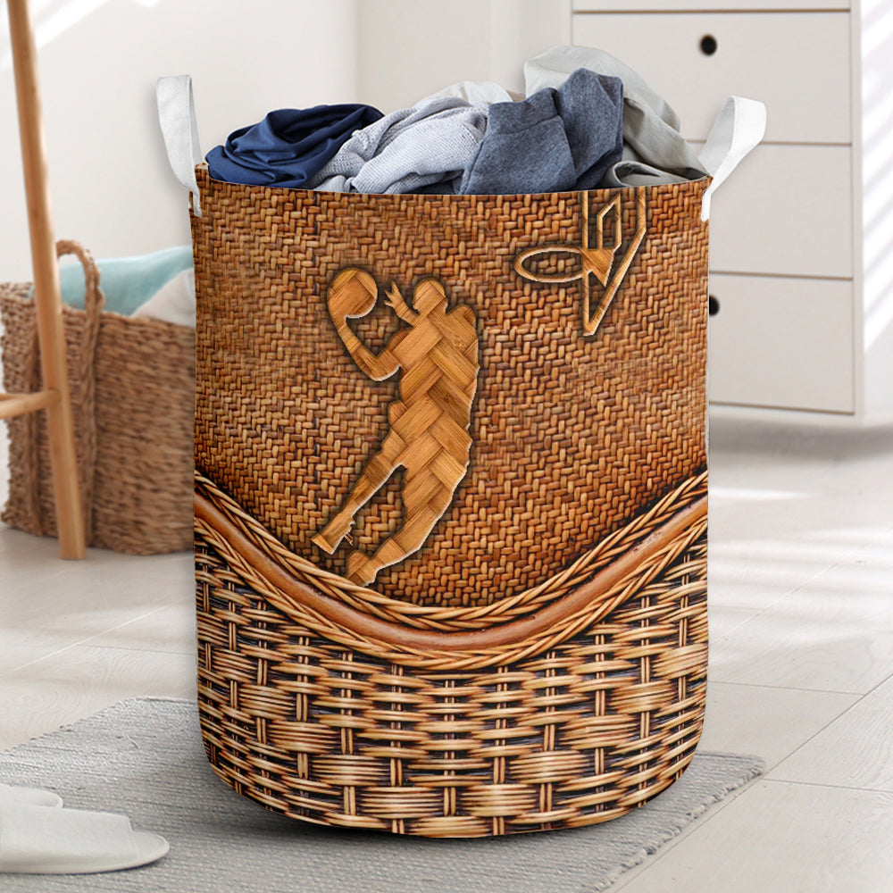 Basketball Male Rattan Teaxture - Laundry Basket - Owls Matrix LTD