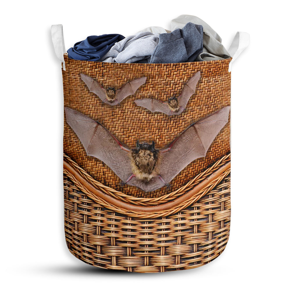 S: 17.72”x13.78” (45x35 cm) Bat Rattan Teaxture - Laundry Basket - Owls Matrix LTD