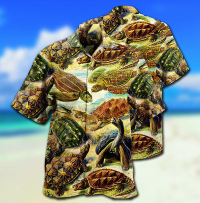Turtle Be Not Afraid Of Going Slowly Beach - Hawaiian Shirt - Owls Matrix LTD